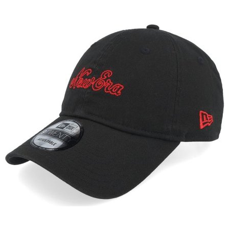New Era - Svart unconstructed Keps - Ne 9TWENTY Black/Scarlet Dad Cap @ Hatstore