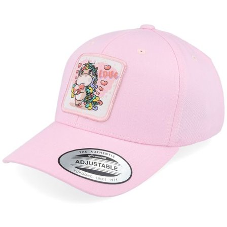 Unicorns - Rosa adjustable Keps - Kids Unicorn Love Patch Pink Adjustable @ Hatstore