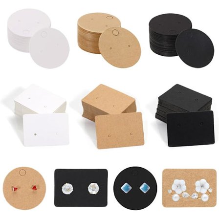 300-pak Øreringe Display Kort Sæt - 3 Farver Smykkekort, Emballageholder til Øreringe & Halskæder - Smykkefremstilling