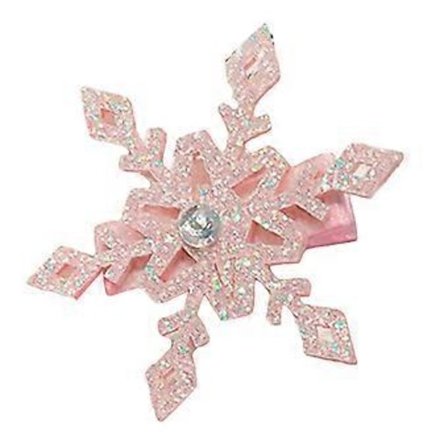 Stilfulle Elsa Snøfnugg Hårspenner Hårklemme Søt Hårnål Jule Glitter Hårklemme Jul for Kvinner Jente andeklips rosa