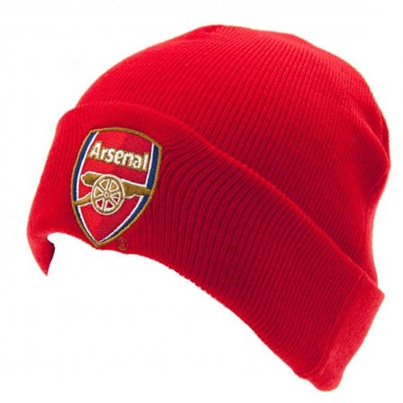 Arsenal FC Unisex Adults TU Crest Knitted Hat One Size Red Red