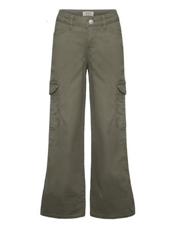 Lindex Trousers Twill Washed Wide Leg Grön
