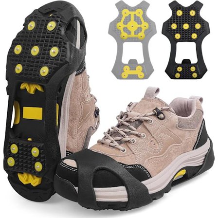 Issko til sko og støvler Stegjern Anti-skrid Snetrækkraft Issko 11 knopper Snegreb Oversko til mænd Kvinder Gå på sne og is Slip-on S