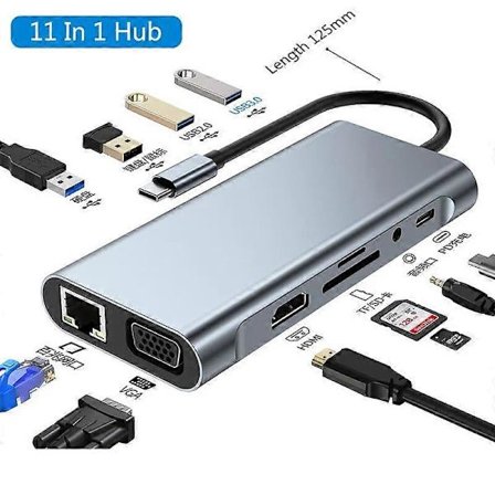 Multi-port USB C Docking Station Hub med HDMI-kompatibel PD-hurtigopladeradapter til Macbook Air Matebook Pro Laptop-tilbehør