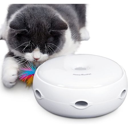 Smart katt leksak för fjäder katt, 3 lägen elektronisk leksak slumpmässig automatisk