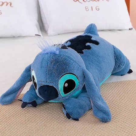 45/60/80cm Stitch Dukke Disney Plysj Leker Lilo&stitch Plysj Kosedukke Myk Pute Liggende Stilling Mørk/lys Blå Søte Leker Gaver