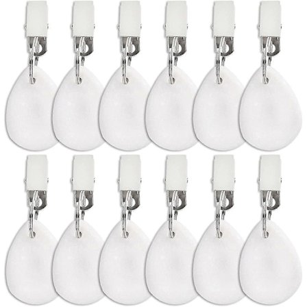 12 Dugvægte, Marmorsten Dugvægte Indendørs Udendørs, Dråbeformede Kraftige Dugholdere Hængere Med Metalklemmer Til Terrasse