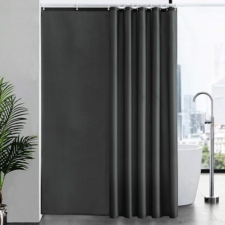 Homeenesto Suihkuverho Vedenpitävä Polyesterikangas Pestävä Tekstiili Suihkuverhot Kylpyammeeseen Tai Kylpyhuoneeseen Tummanharmaa Suihkuverho - 