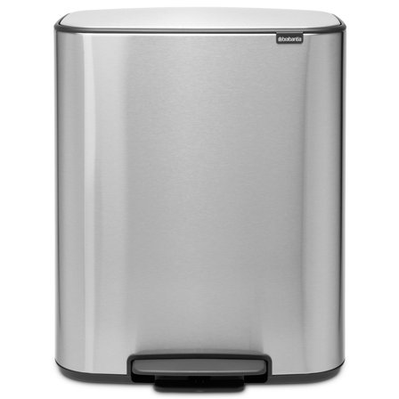 Brabantia Bo pedalbøtte 60 liter, mattbørstet stål