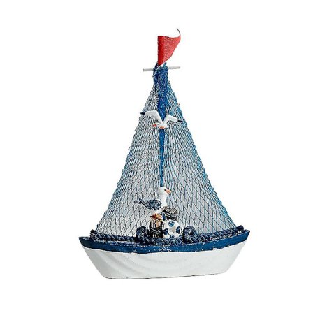 Mike Home koristeellinen puinen purjevenemalli 1 pakkaus, käsintehty vintage merellinen sisustus purjeveneen koristelu, puinen näyttö purjevene, 8,4 *