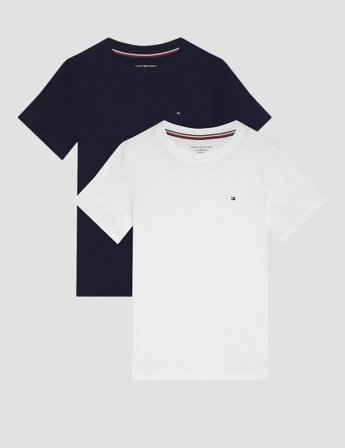Tommy Hilfiger 2 PK SS TEE Blå T-shirts Kille - Kids Brand Store