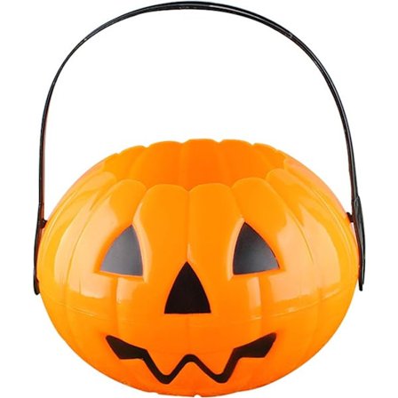 Plast Pumpa Hink Halloween Pumpa Korg för Trick or Tre