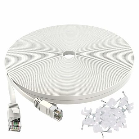 Cat 6 Ethernet-kaapeli 15 m Valkoinen - Litteä Internet-verkko Lan
