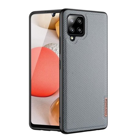 Dux Ducis Fino kotelo päällystetty nylon materiaalia Samsung Galaxy A42 5G harmaa