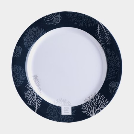 Piatti in melamina Marine Business Living, antiscivolo, bianco/blu, 25 cm, 6-pack