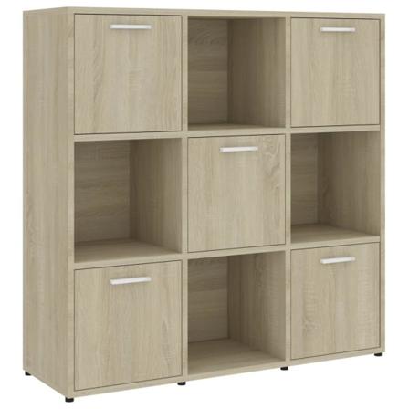 Vidaxl Bokhylla Sonoma-ek 90x30x90 Cm Konstruerat Trä Brun