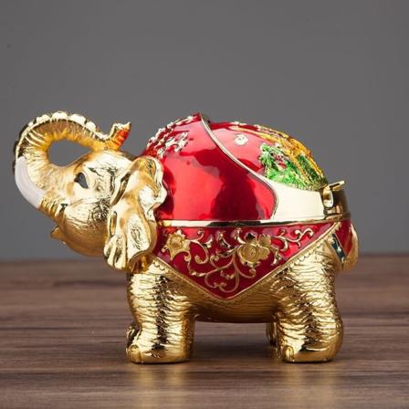 Askebeger Tebord Håndverksdekorasjon Vindtett deksel Elefantaskebeger Argox Golden Jade Red