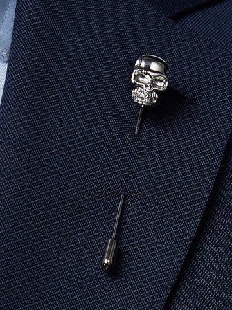 John Henric Men's Sølv Lapel Pin Skalle Size Onesize