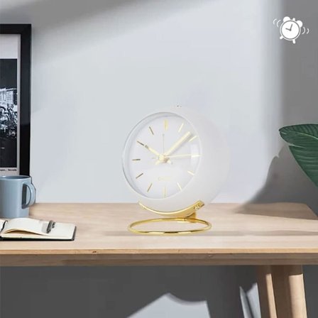 Analogt vækkeur med lys, Retro Lille Lydløs Alarm