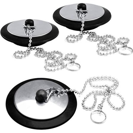 Allecto Plus - Universal Avloppsplugg 3 Delar - Avloppsplugg med Kedja - Badrum & Kök - Ersättning - Badrums- & Kökstillbehör._yu