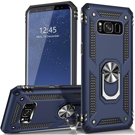 Samsung Galaxy S8 plus mobiltelefon etui, militær kvalitet stødsikkert cover pass, 15 fod drop test beskyttende cover, med magnetisk støtte og køretøj