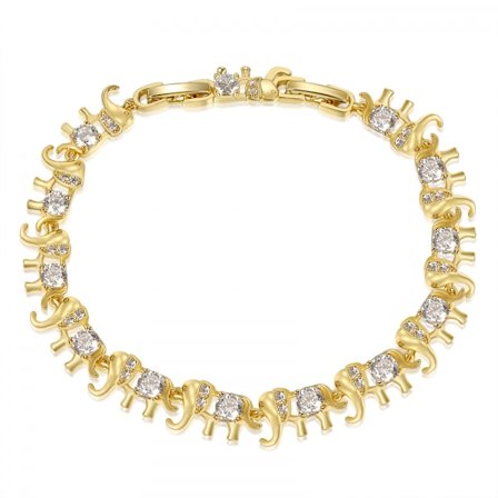 Trendy kobber kubansk lenke elefant armbånd - 7,5 mm, avtakbar lås, unisex stil