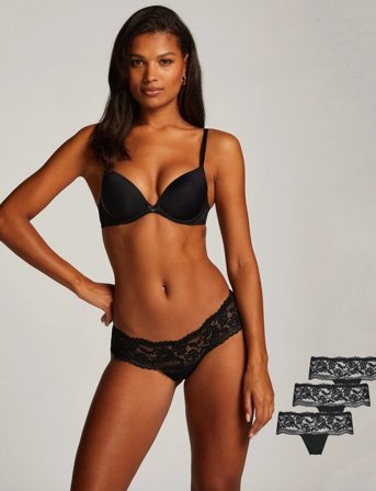 Hunkemöller Florence 3-Pack Boxer Thongs - Black - XL