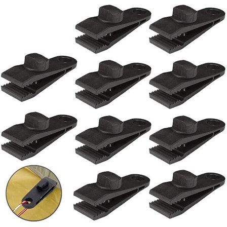 10-pak kraftige presenningklemmer til markiser, udendørs camping, campingvogne