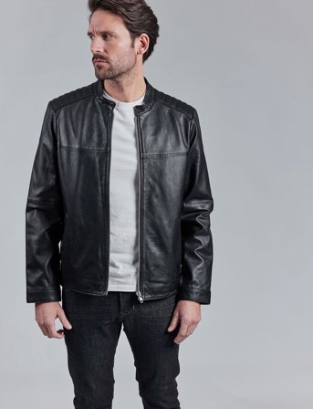 Jofama Adam Zipped Leather Jacket - Black - 52