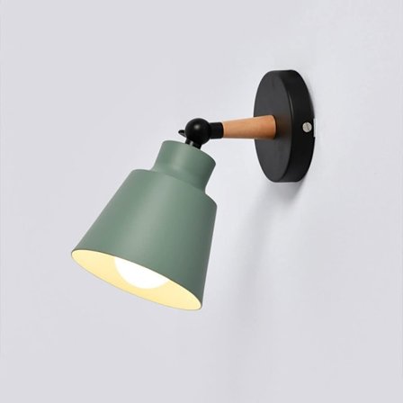Vinkeljusterbar metall liten vägglampa sovrum säng huvud E27 vägglykta studierum badrumsbelysning vägg, glödlampa ingår ej, grön