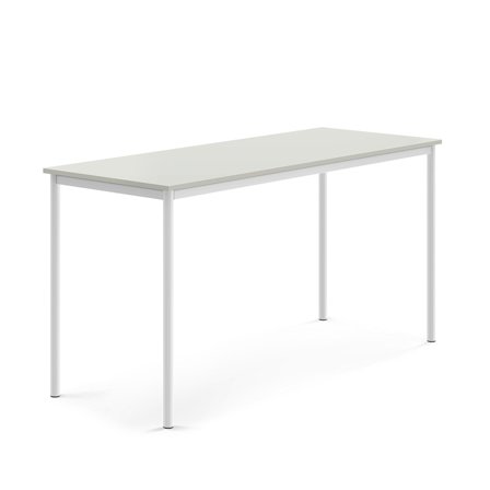 Tisch SONITUS, 1800x700x900 mm, Hochdrucklaminat grau, weiß