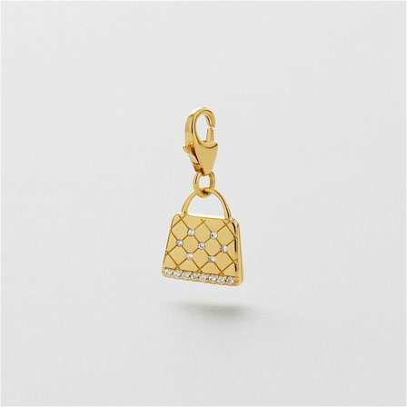 Purse Charm - 24K GULDPLÄTERAT STERLING SILVER - Safira