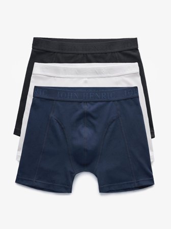 John Henric Men's 3-Pak Flerfarvede Boxershorts Noel Size XL