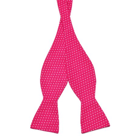 Klasyczna różowa bawełniana muszka w kropki dla mężczyzn - Muszki do samodzielnego wiązania