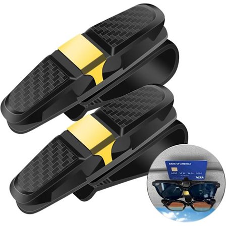 2 stycken solglasögonhållare för bilens solskydd, universell