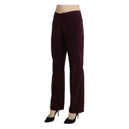 Balenciaga, Suede High Waist Straight Trousers Bruin, Dames, Maat:M