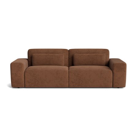 Messina 3 personers sofa - Ribcord Brun - 242x107x80 - Sofa, 3 personers sofa