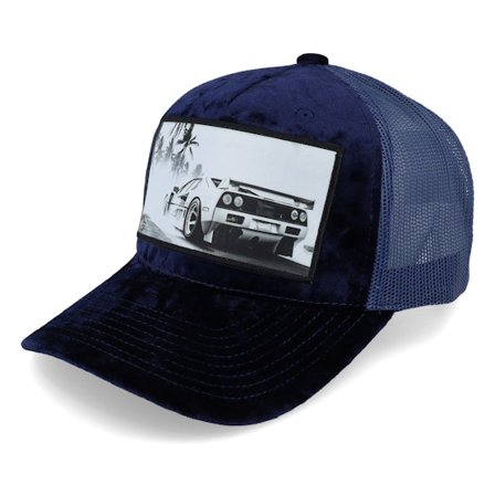 Calza Pennello - Blau Trucker Cap - Sportscar Navy A-frame Trucker @ Hatstore
