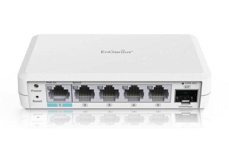 ENGENIUS Switch full managed Switch Extender 6 Port • 5x 1 GbE • 4x PoE at • 1x SFP • EXT1106 • EnGenius Cloud