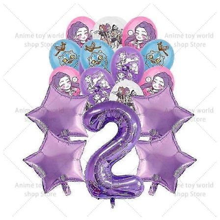 KPop Demon Hunters Födelsedagsfest Set: Dukar, Tallrikar, Muggar, Ballonger, Tårtdekoration för Barn