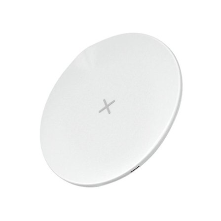 Ultratunn rund 15w trådlös laddare mobiltelefon snabbladdning laddare vit