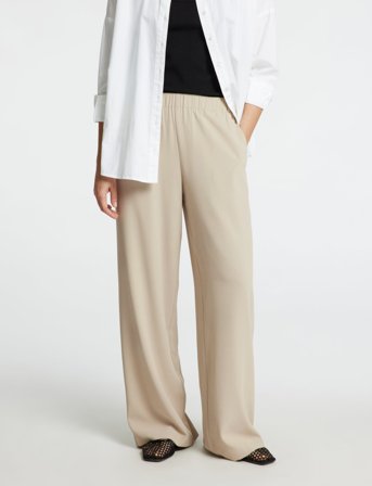 Selected Slftinni-Relaxed Mw Wide Pant N Noos - Beige - 36