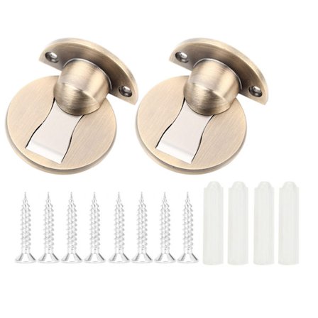 2 sæt magnetisk dørstopper i rustfrit stål, dørholder, magnetdørstopper, dørstoptilbehør, antik messing