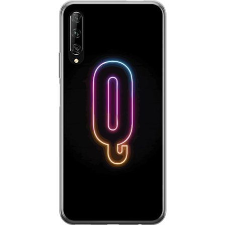 Yhteensopiva Puhelinkuori Huawei Huawei P smart Pro 2019 Minimalistinen neonkirjain Q kirkkaissa väreissä tummaa taustaa vasten