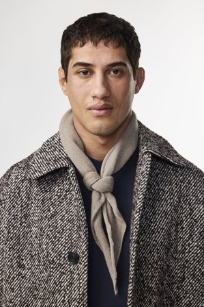 NN.07 Triangle 6623 Scarf Male Khaki Wool