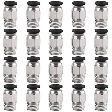 20-pakning PC4-M10 Han Straight Pneumatisk PTFE-rør Trykk-inn Hurtigkobling for E3D-V6 Langdistanse Bowden Ekstruder