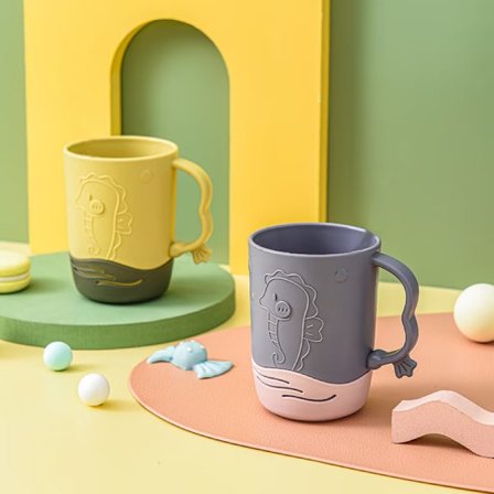 2 kpl merihevosen muotoista kylpyhuoneen mukia, joissa kahvat, rikkoutumattomat