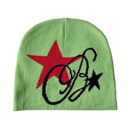 Y2k Beanie Huer Strikket Uld Hat Brev Stjerne Jacquard Hat 2000'erne Sød Mænd Kvinder Unisex Skull Cap Ski Cykling Udendørs