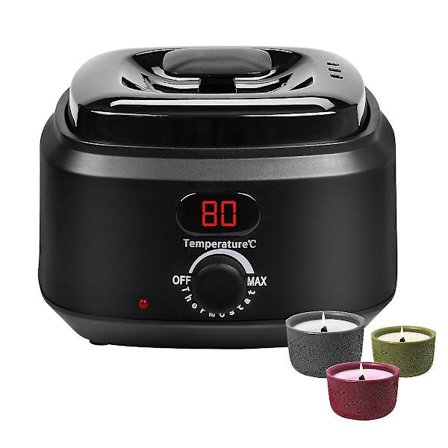 Vokslyssett for voksne, digital voksvarmer med kokeplate DIY Begynnersett for vokslyslaging () EU-kontakt