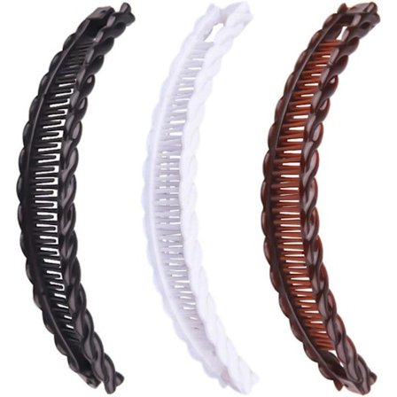 3 Pakke Lange Banan Hestehale Hårklemmer - Hårtilbehør for kvinner og jenter